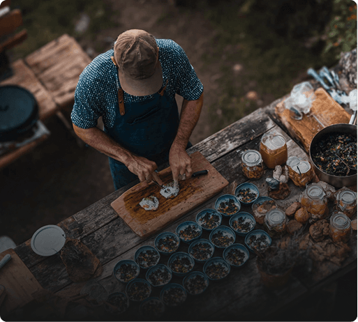 Private chef preparing food